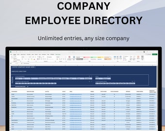 Company Employees Directory Contact List Excel Template. Contact list. Any size office, organization, company organized by department.