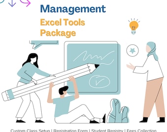 School Students Management Excel Template, Student and Class Registry, Fees Collection Tracking, Attendance and Student Grading Tool