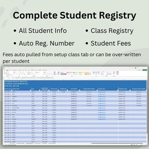 School Students Management Excel Template, Student and Class Registry ...
