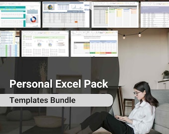 Personal and Household Excel Templates Bundle, Budget, Financials, Cash Flow, Task Planning, Decision Making, Subscriptions Management