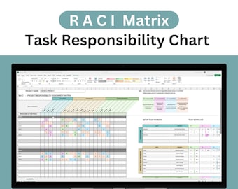 RACI Matrix Excel Template, Project Task Assignment Responsibility Chart, Responsible, Accountable, Consulted, Informed, Team Management