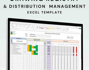 Drawing Registry Management and Distribution List Excel Template, Construction drawings or any other document