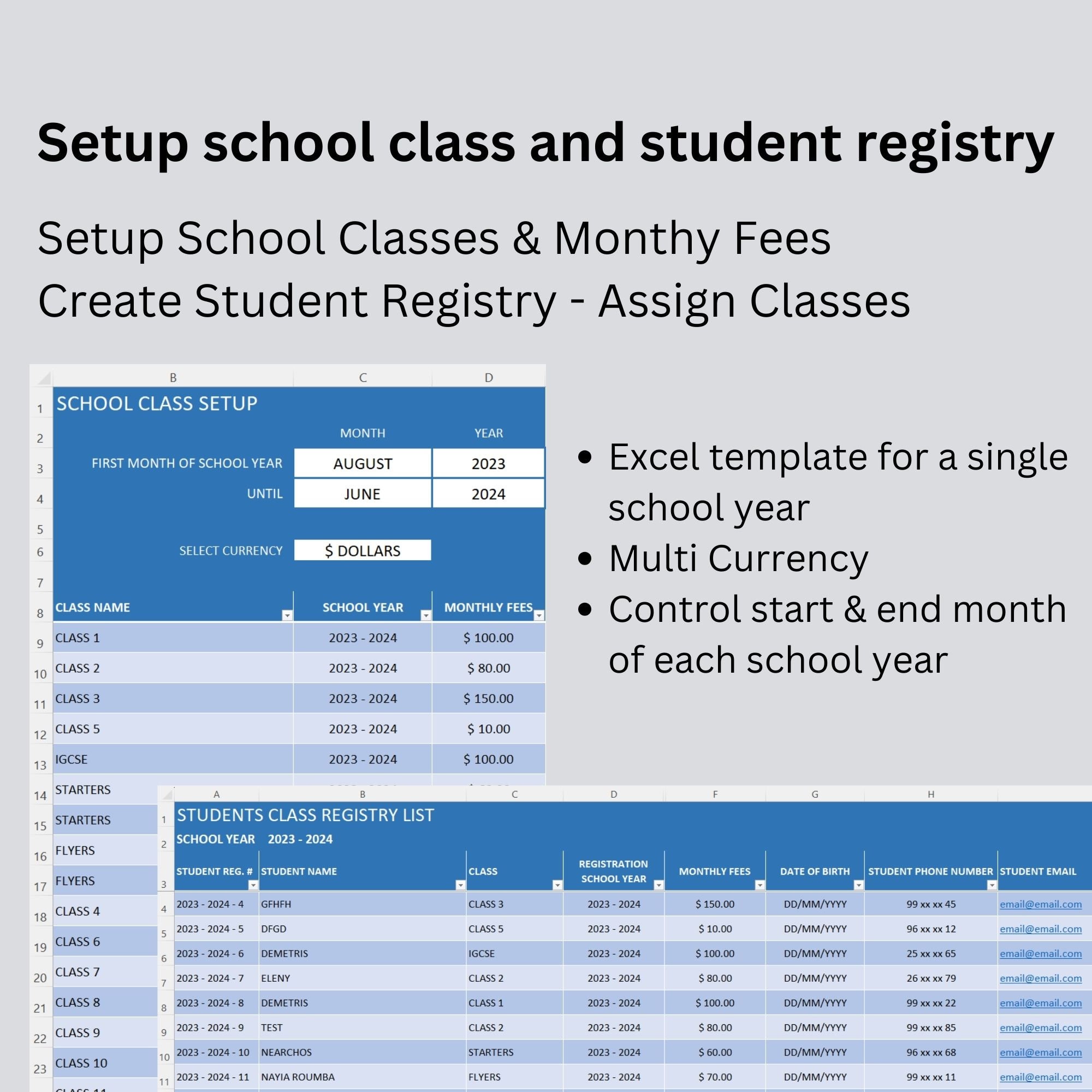 Student Fee Collection Tracker and Payment Recorder Excel Tool, School ...