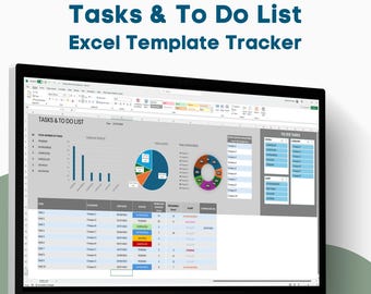 Simple To-Do List and Task Manager Excel Template - Task Tracker, Project Planner, Google Sheets Compatible
