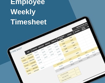 Employee Weekly Timesheet Excel Template Spreadsheet, Google Sheets compatible, Regular Overtime Thresholds, Days off, Variable Pay Rates