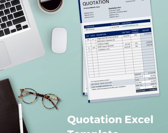 Professional Quotation Template, Excel & Google Sheets, Auto Tax