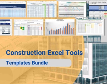 Construction Bundle Excel Templates, Budgeting, Estimating, Drawings Management, RFI, Bookkeeping, Invoices, Quotations, Task planning
