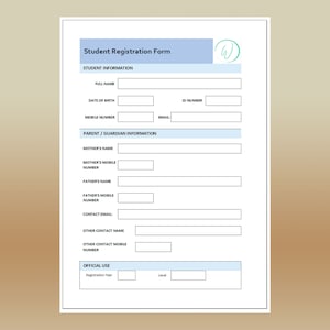 Studentenregistratieformulier Excel Google Spreadsheets Spreadsheet-sjabloon, eenvoudige snelle registratie, instellingen voor kleine particuliere scholen, intakeformulier