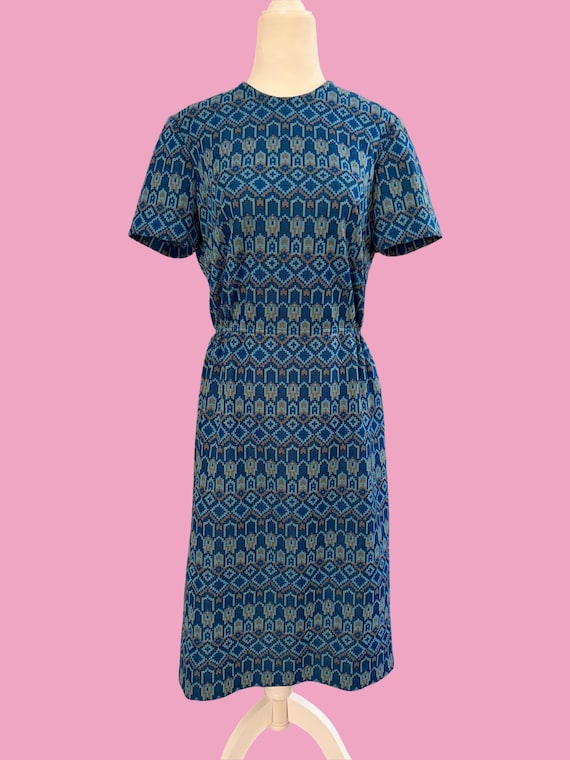 1960s Geometric Patterned Dress by Stoner Square