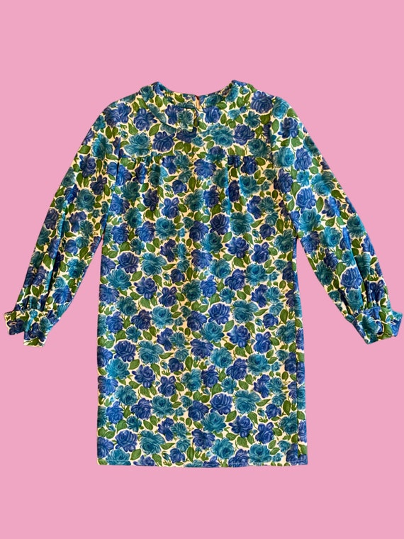 Blue Rose Shift Dress