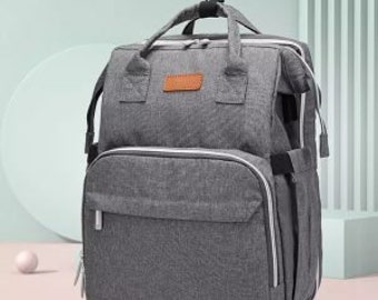 Grey  changing bag / Grey nappy rucksack / grey nappy backpack