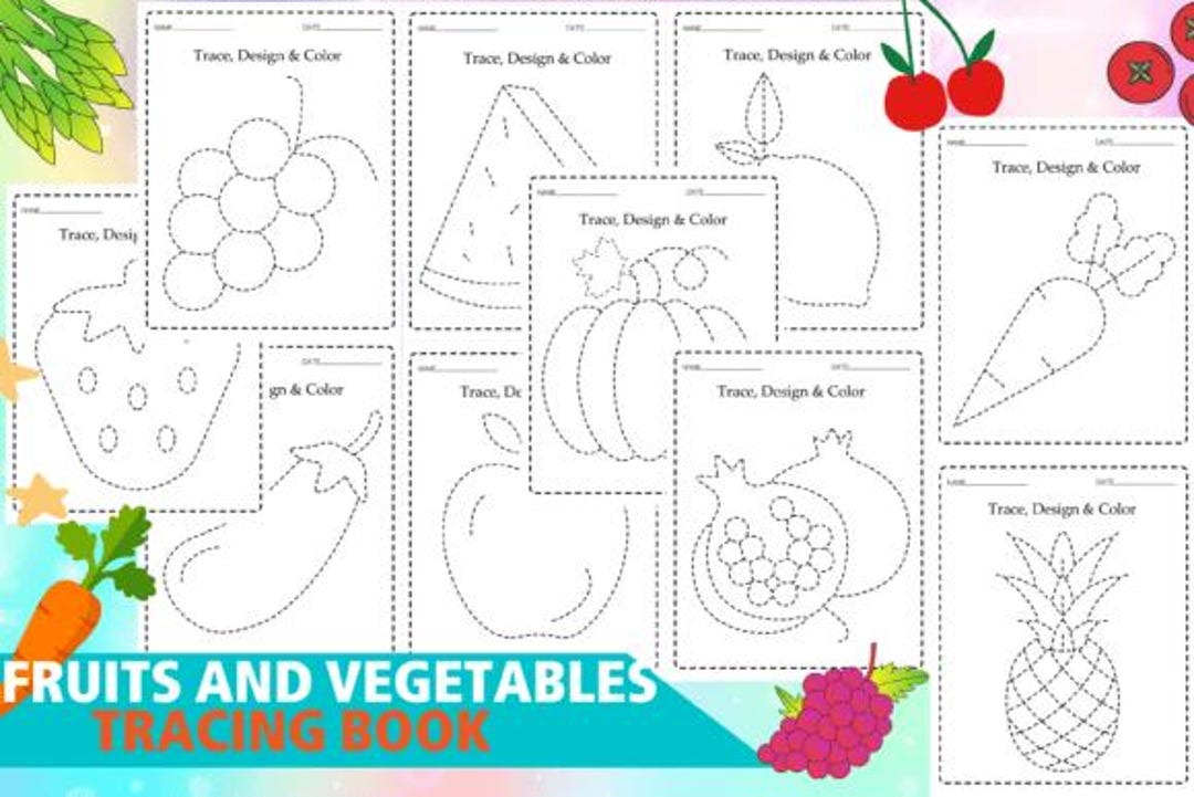 Traceable Fruits for Kids | Printable Handwriting Practice Sheets ...