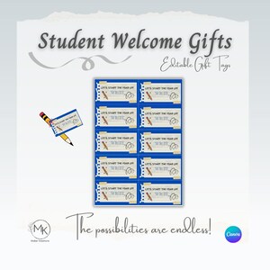 Let&#39;s Start the year off WRITE back to school student editable gift tags