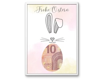 Geldgeschenk Ostern zum Ausdrucken - Sofortdownload - Last-Minute-Geschenk Ostern, Osterkarte zum Ausdrucken