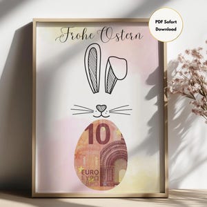 Geldgeschenk Ostern zum Ausdrucken - Sofortdownload - Last-Minute-Geschenk Ostern, Osterkarte zum Ausdrucken für Nichte, Neffe, Enkel uvm