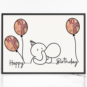 Geldgeschenk Geburtstag Vorlage zum ausdrucken