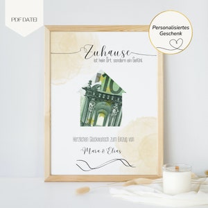 regalo personalizzato per l'inaugurazione della casa, regalo in denaro per l'appartamento, stampa regalo personalizzata, artigianato fai-da-te a sorpresa, costruzione di una casa, download