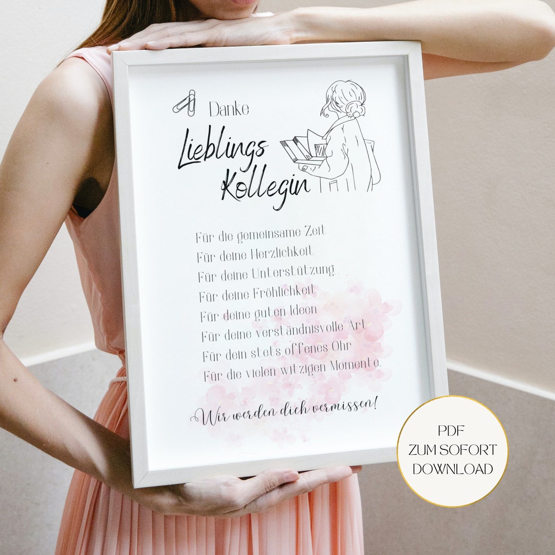 Abschiedsgeschenk Kollegin, Poster Bild zum Ausdrucken, Geschenk DIY