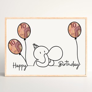 Lustiges Geldgeschenk Geburtstag Ballons