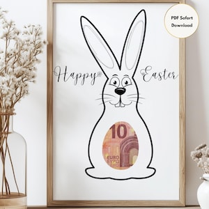 Cadeau créatif DIY pour Pâques à imprimer soi-même pour téléchargement immédiat, belle idée de bricolage - Cadeau de Pâques pour enfants et famille