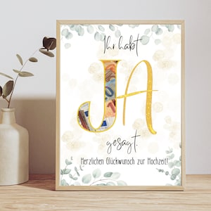 Wedding money gift to print out - wedding gift idea in a picture frame, PDF instant download