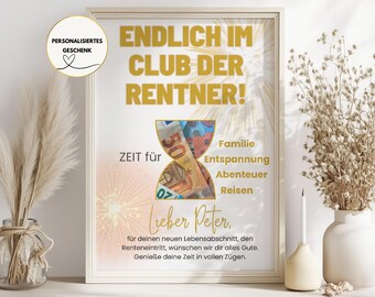 Cash gift pension to print out – farewell gift retirement colleague for picture frame