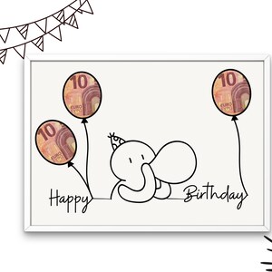 Geldgeschenk Geburtstag im Bilderrahmen