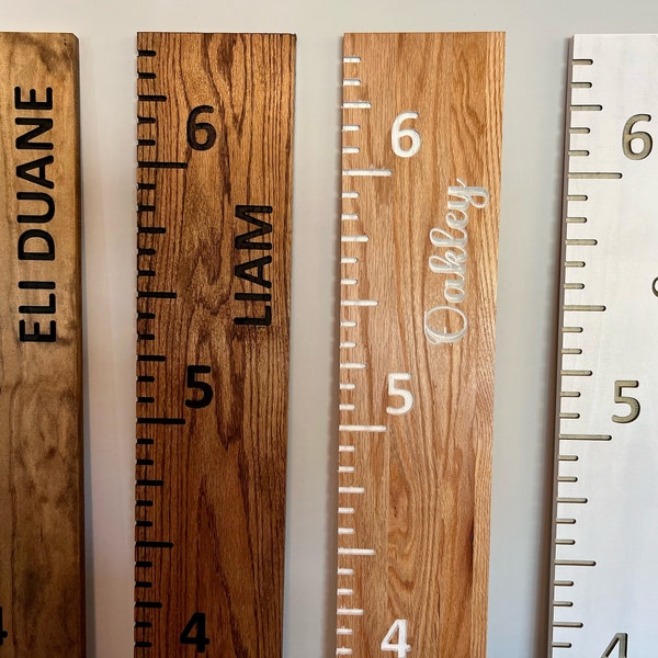 Height Chart Ruler with Name, Kid Growth Chart Personalized, Oak Wood Ruler, Growth Chart for Kids