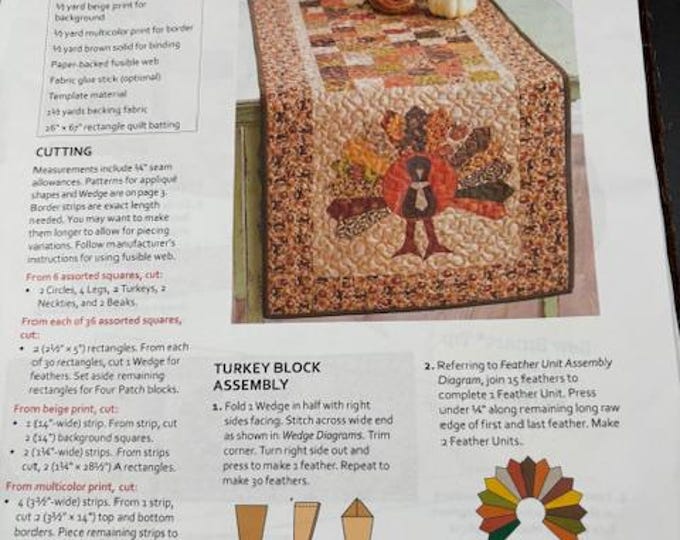 Let's Talk Turkey Table Runner Quilt Kit. From Fons and Porter. 19 1/2 ...