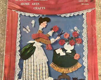 McCall&#39;s Needlework Knitting Crochet Home Arts Crafts Vintage Magazine Circa 1951-1952.