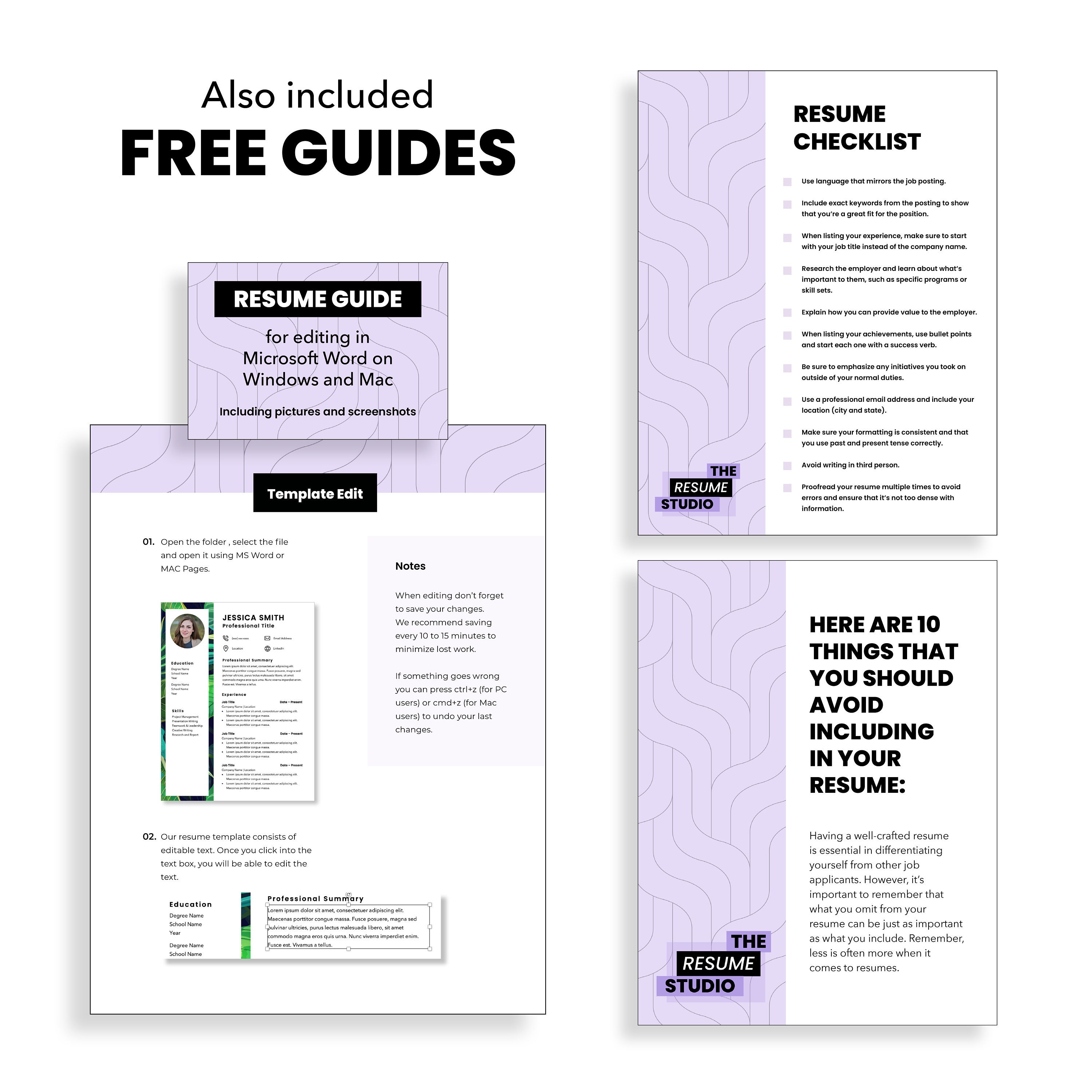 Modern Resume Template, Resume Template for Microsoft Word & Google ...