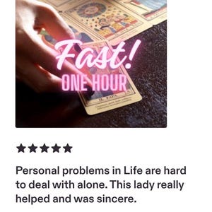 May include: A set of rectangular tarot cards with colorful illustrations featuring figures and symbols, including one card labeled IL PAPA. The text Fast! ONE HOUR is overlaid in bright pink neon-style lettering across the center of the cards.