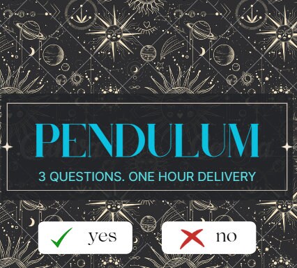 1 Hour. 3 Questions Yes/No Pendulum