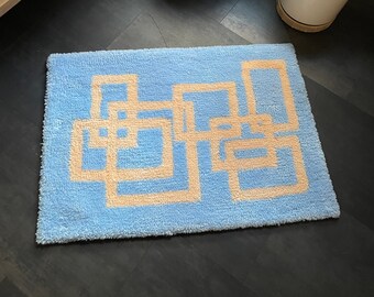 Light Blue Abstract Rug