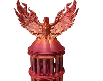 Torre de Dados Phoenix Impressa em 3D: Acessório para Jogos D&D