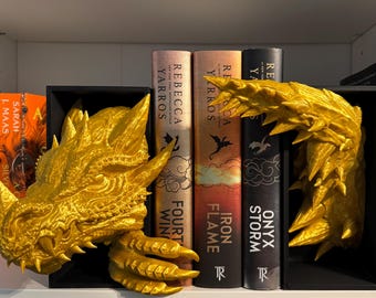Suportes para livros em formato de dragão impressos em 3D: decoração de prateleira de fantasia, presente para amantes de livros