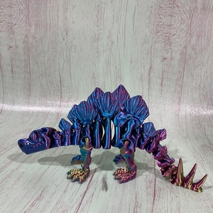 3D Printed Skeleton Stegosaurus, Dinosaur Art, Dino Toy, Fidget Toy, Sensory Toy, Articulated Dino, skeleton dinosaur