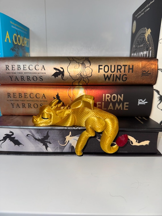 3D Printed Dragon Bookshelf Sitter: Fantasy Book Decor