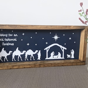 Farmhouse Style Nativity Sign - Holiday Home Decor