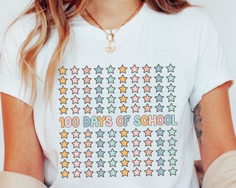 100 Days Of School Shirt, 100th Day Of School, Stars 100th Day, 100 Stars Shirt, Celebrate 100th Day Shirt, 100 Days of School Group Shirt