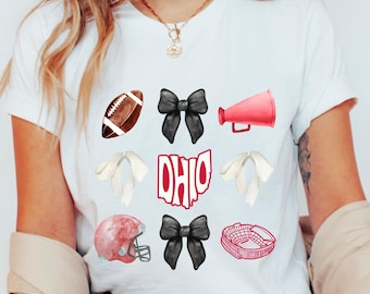 Coquette Tee, Ohio Bow Shirt, Ohio Trendy TShirt, Oversized State Shirt, OH Shirt,Cute Ohio Shirt,Ohio Tee,OH Lover T-Shirt,OH is for Lovers
