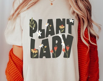 Plant Lady Shirt: Retro Floral Gardening Tee