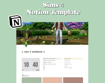 Sims 4 Notion Planner Template