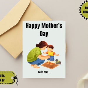 Biglietto per la festa della mamma, Biglietto per la festa della mamma stampabile, Biglietto per la festa della mamma, Biglietto per la mamma, Download stampabile, Download digitale (2 carte)