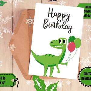 Dinosaur Birthday Card, card for children, dinosaur card for birthday