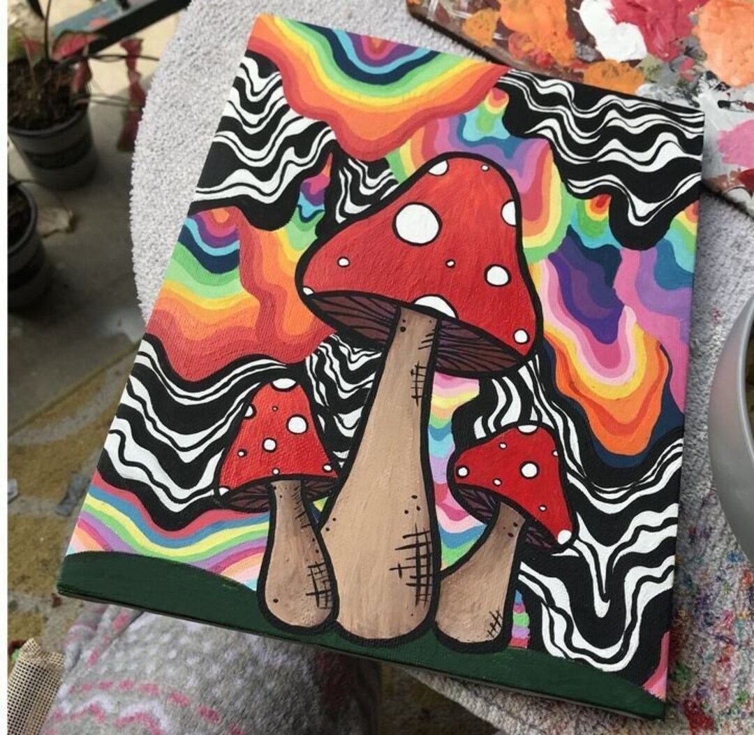 Psychadelic Mushroom Drawing Etsy
