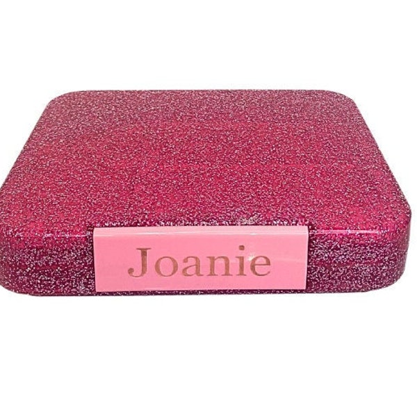 Personalised Kids Bento Lunch Box in Sparkle Pink