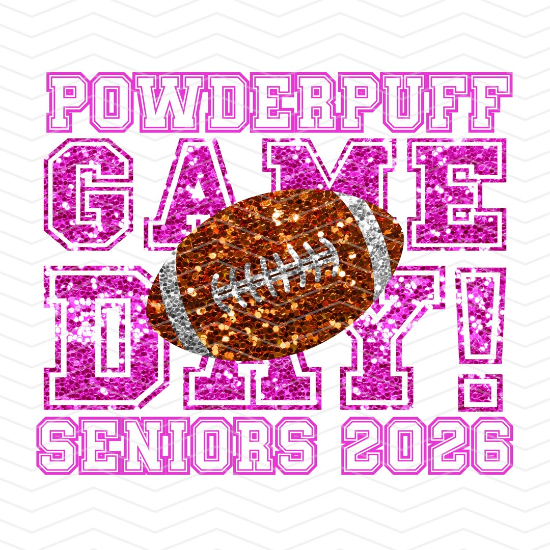 Pink Sequin Powderpuff Football PNG: Game Day Design (digital Download ...