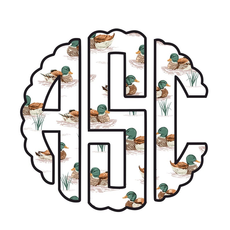 Monogram PNG, Mallard Duck Monogram, Hunting Monogram PNG, Boy Monogram ...