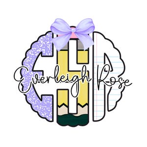 School Monogram png, Scalloped Monogram, Back to School Monogram png, Monogram with bow, First Grade, Teacher Monogram, Girly Monogram